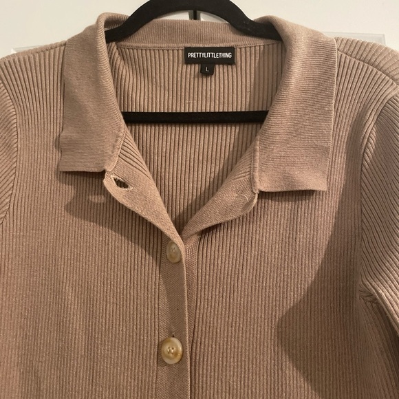 PrettyLittleThing Brown Ribbed Knitwear - Picture 1 of 5